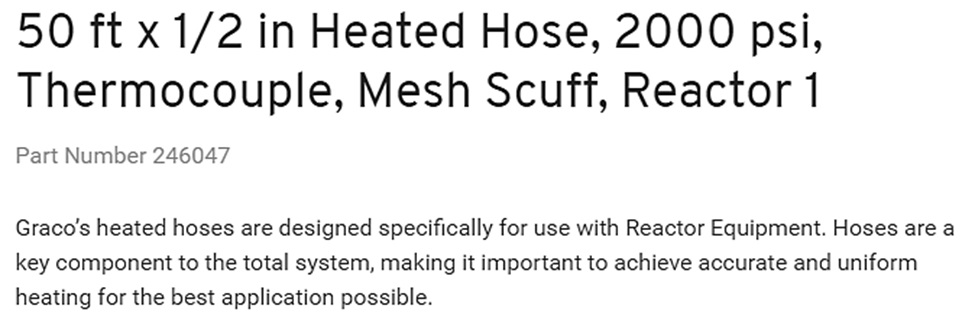 GRACO HEATED HOSE